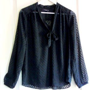 NYDJ Los Angeles Navy Blue Long Sleeve Lined Blouse US Size Small Never Worn